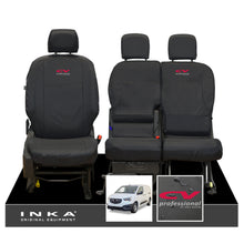Load image into Gallery viewer, Vauxhall Opel Combo INKA Front 1+2 Set Tailored Waterproof Seat Covers Black MY-2018 Onwards