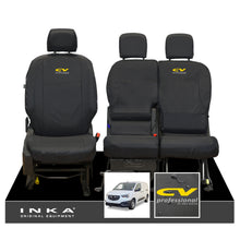 Load image into Gallery viewer, Vauxhall Opel Combo INKA Front 1+2 Set Tailored Waterproof Seat Covers Black MY-2018 Onwards