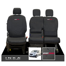 Load image into Gallery viewer, Vauxhall Opel Combo INKA Front 1+2 Set Tailored Waterproof Seat Covers Black MY-2018 Onwards - Sport-Series Embroidery