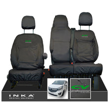 Load image into Gallery viewer, Vauxhall Vivaro B X82 SPORTIVE Front 1+2 INKA Tailored Waterproof Seat Covers Black MY-14-18 (Choice of 7 Colours)