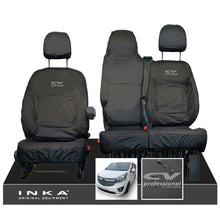 Load image into Gallery viewer, Vauxhall Vivaro B X82 SPORTIVE Front 1+2 INKA Tailored Waterproof Seat Covers Black MY-14-18 (Choice of 7 Colours)