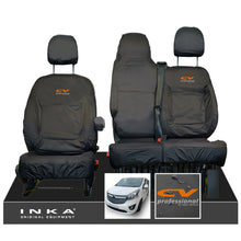 Load image into Gallery viewer, Vauxhall Vivaro B X82 SPORTIVE Front 1+2 INKA Tailored Waterproof Seat Covers Black MY-14-18 (Choice of 7 Colours)