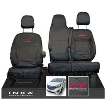 Load image into Gallery viewer, Vauxhall Vivaro B X82 SPORTIVE Front 1+2 INKA Tailored Waterproof Seat Covers Black MY-14-18 (Choice of 7 Colours)