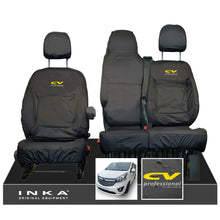 Load image into Gallery viewer, Vauxhall Vivaro B X82 SPORTIVE Front 1+2 INKA Tailored Waterproof Seat Covers Black MY-14-18 (Choice of 7 Colours)