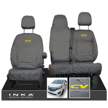 Load image into Gallery viewer, INKA Renault Trafic Sport (Business Plus) Tailored Waterproof Seat Covers Front Set 1+2 - Grey MY14 Onwards