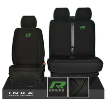 Load image into Gallery viewer, New VW Transporter T6.1, T6, T5.1 R-Series Front 1+2 INKA Heavy Duty Tailored Seat Covers Black Fits Panel Van & Kombi
