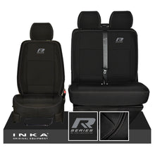 Load image into Gallery viewer, New VW Transporter T6.1, T6, T5.1 R-Series Front 1+2 INKA Heavy Duty Tailored Seat Covers Black Fits Panel Van & Kombi