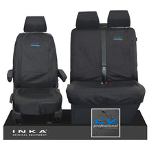 Load image into Gallery viewer, VW Transporter T6.1,T6,T5.1 INKA Front Set 1+2 Tailored Waterproof Seat Covers Black