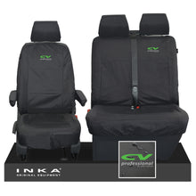 Load image into Gallery viewer, VW Transporter T6.1,T6,T5.1 INKA Front Set 1+2 Tailored Waterproof Seat Covers Black
