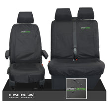 Load image into Gallery viewer, VW Transporter Shuttle T6.1, T6 Front 1+2 Tailored Waterproof Seat Covers Black MY-15-23