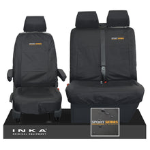 Load image into Gallery viewer, VW Transporter Shuttle T6.1, T6 Front 1+2 Tailored Waterproof Seat Covers Black MY-15-23