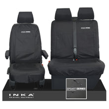 Load image into Gallery viewer, VW Transporter T6.1,T6,T5.1 INKA Front Set 1+2 Tailored Waterproof Seat Covers Black