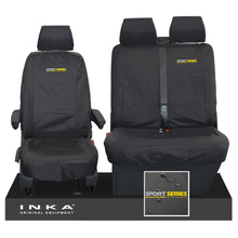 Load image into Gallery viewer, VW Transporter T6.1,T6,T5.1 INKA Front Set 1+2 Tailored Waterproof Seat Covers Black