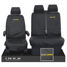 Load image into Gallery viewer, VW Transporter Shuttle T6.1, T6 Front 1+2 Tailored Waterproof Seat Covers Black MY-15-23