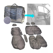 Load image into Gallery viewer, Nissan NV300 Front 1+2 Fully Tailored Waterproof Seat Covers Grey MY 14-21 - Solid Base & Solid Backrest