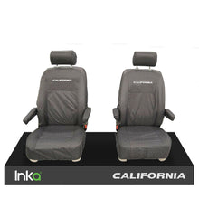 Load image into Gallery viewer, VW CALIFORNIA OCEAN/COAST/SURF T5.1,T6,T6.1 FRONT REAR TAILORED SEAT WATERPROOF COVERS GREY
