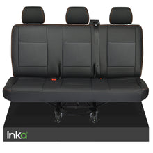Load image into Gallery viewer, VW Transporter T6.1,T6,T5.1,T5 Tailored Leatherette Rear Triple Seat Covers Black