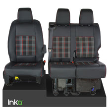 Load image into Gallery viewer, Vauxhall Vivaro MK 3 INKA Front Set Tailored Leatherette Seat Covers MY19-Present - Tartan Embroidery