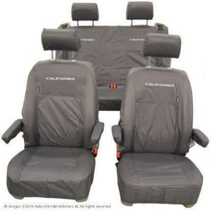 VW California Ocean/Beach/Surf Inka Fully Tailored Waterproof Seat Covers With ISOFIX Grey Fits T6.1 , T6 & T5