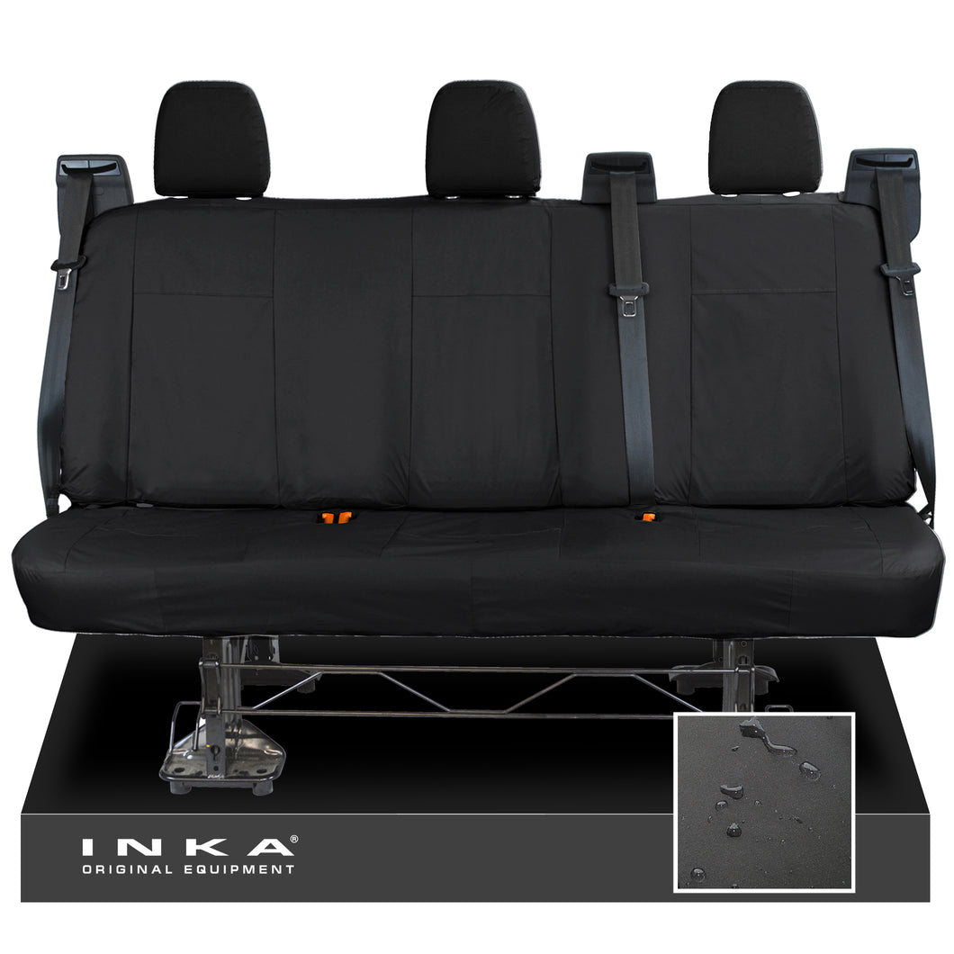 Ford Transit Custom INKA Rear Triple Set Tailored Waterproof Seat Covers Black MY-2012-2023