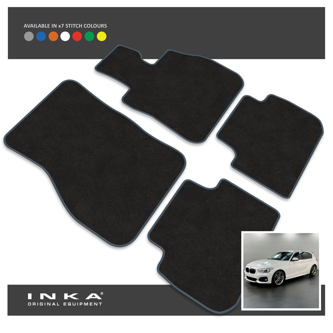 BMW 1 Series F40 Hatch Front & Rear Tailored Carpet Mat with 7x Stitch Colours Fits 2019 Onwards