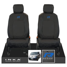 Load image into Gallery viewer, VW ID Buzz Cargo Front 1+1 INKA Tailored Waterproof Seat Covers Black with Embroidery MY22 onwards
