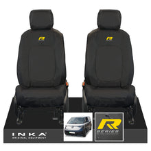 Load image into Gallery viewer, VW ID Buzz Cargo Front 1+1 INKA Tailored Waterproof Seat Covers Black with Embroidery MY22 onwards
