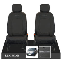 Load image into Gallery viewer, VW ID Buzz Cargo Front 1+1 INKA Tailored Waterproof Seat Covers Black with Embroidery MY22 onwards
