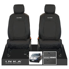Load image into Gallery viewer, VW ID Buzz Cargo Front 1+1 INKA Tailored Waterproof Seat Covers Black with Embroidery MY22 onwards
