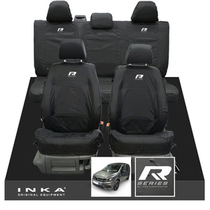 VW Caddy Kombi Maxi Life INKA Front & Rear Tailored Waterproof Seat Covers Black MY-2007-2019 (Choice of 7 Colours)