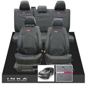 VW Caddy Kombi Maxi Life INKA Front & Rear Tailored Waterproof Seat Covers Grey MY-2007-2019 (Choice of 7 Colours)