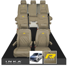 Load image into Gallery viewer, VW Caravelle T6.1,T6,T5.1 Inka 7 Seater Full Set Fully Tailored Waterproof Seat Covers Beige

