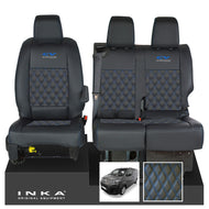 Citroen Dispatch INKA Front 1+2 Bentley Diamond Quilt Leatherette Tailored Seat Covers Black MY16 To Present