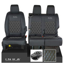 Load image into Gallery viewer, Citroen Dispatch INKA Front 1+2 Bentley Diamond Quilt Leatherette Tailored Seat Covers Black MY16 To Present
