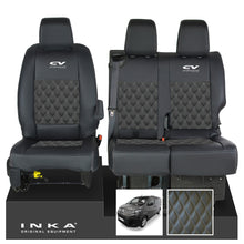 Load image into Gallery viewer, Citroen Dispatch INKA Front 1+2 Bentley Diamond Quilt Leatherette Tailored Seat Covers Black MY16 To Present
