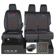 Load image into Gallery viewer, Citroen Dispatch INKA Front 1+2 Bentley Diamond Quilt Leatherette Tailored Seat Covers Black MY16 To Present
