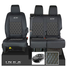 Load image into Gallery viewer, Citroen Dispatch INKA Front 1+2 Bentley Diamond Quilt Leatherette Tailored Seat Covers Black MY16 To Present

