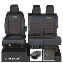 Load image into Gallery viewer, Citroen Dispatch INKA Front 1+2 Bentley Diamond Quilt Leatherette Tailored Seat Covers Black MY16 To Present
