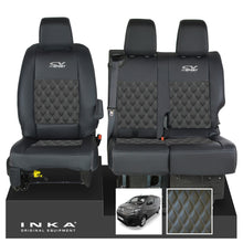 Load image into Gallery viewer, Citroen Dispatch INKA Front 1+2 Bentley Diamond Quilt Leatherette Tailored Seat Covers Black MY16 To Present

