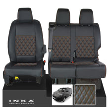 Load image into Gallery viewer, Citroen Dispatch INKA Front 1+2 Bentley Diamond Quilt Leatherette Tailored Seat Covers Black MY16 To Present

