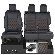 Load image into Gallery viewer, Citroen Dispatch INKA Front 1+2 Bentley Diamond Quilt Leatherette Tailored Seat Covers Black MY16 To Present
