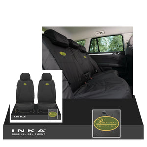Land Rover Defender INKA Front 1+1 & Rear 60/40 Split Set Tailored Waterproof Seat Covers Black MY-07-16