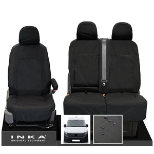 VW Crafter Front 1+2 INKA Tailored Waterproof Seat Covers Black MY-2017+