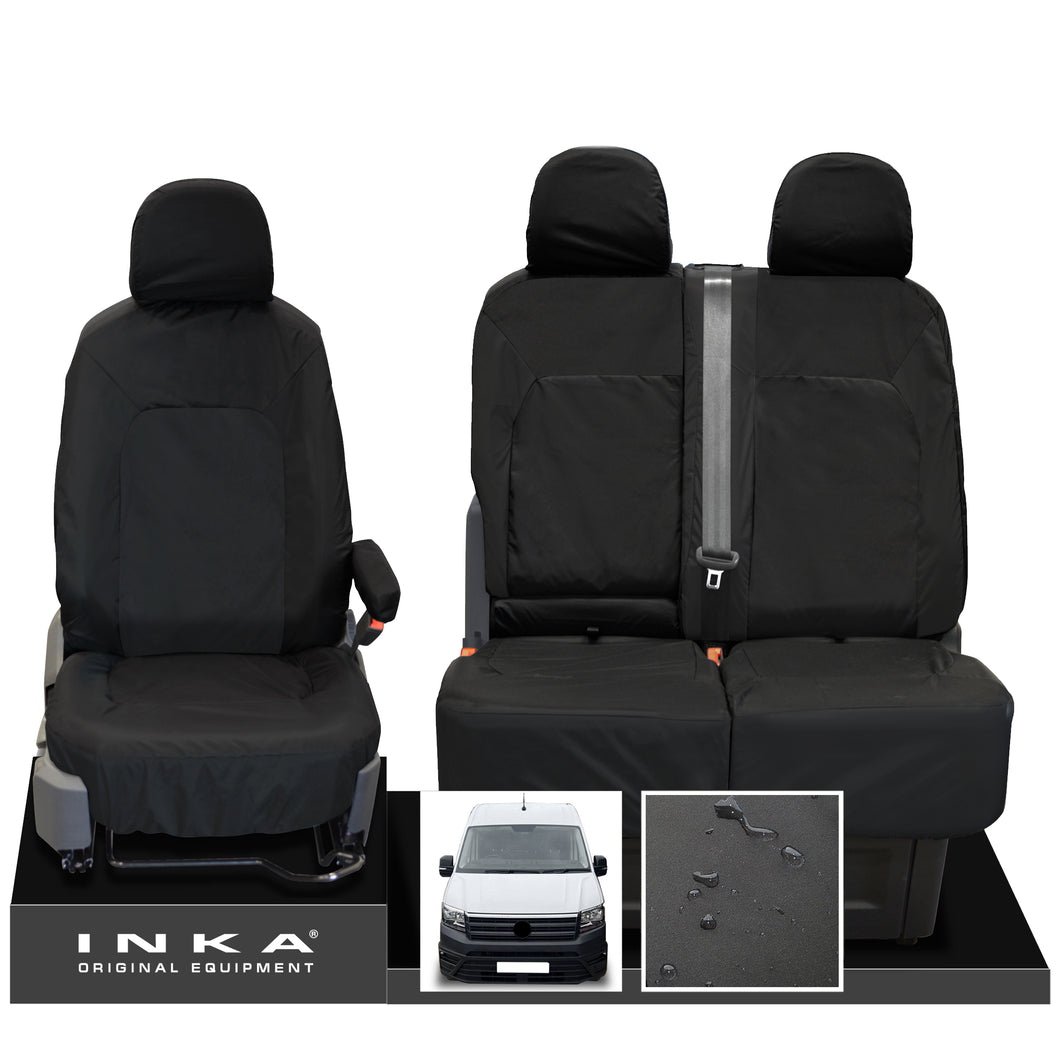 VW Crafter Front 1+2 INKA Tailored Waterproof Seat Covers Black MY-2017+