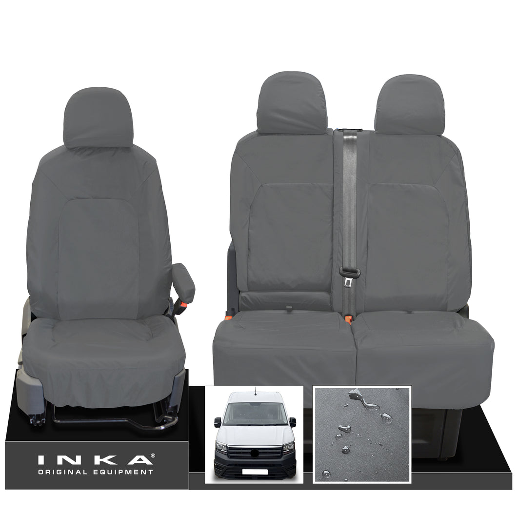 VW Crafter Front 1+2 INKA Tailored Waterproof Seat Covers Grey MY-2017+