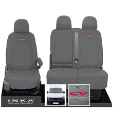 Load image into Gallery viewer, VW Crafter MK2 INKA Front Set 1+2 Tailored Waterproof Seat Covers Grey MY-2017 Onwards [Choice of 7 Colours]
