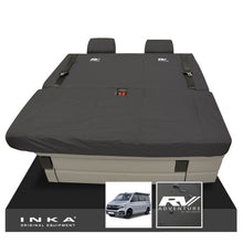 Load image into Gallery viewer, VW California Ocean/Coast/Beach/Surf Inka Fully Tailored Waterproof Seat Covers Black Front &amp; Rear With ISOFIX Fits T6.1 ,T6,T5.1 all model years fits with and without airbags
