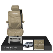 Load image into Gallery viewer, VW California Ocean/Coast/Beach/Surf Inka Fully Tailored Waterproof Seat Covers Beige Sand Rear Single Swivel Fits T6.1 ,T6,T5.1 all model years fits with and without airbags
