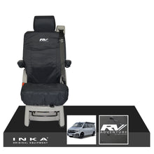 Load image into Gallery viewer, VW California Ocean/Coast/Beach/Surf Inka Fully Tailored Waterproof Seat Covers Black Rear Single Swivel Fits T6.1 ,T6,T5.1 all model years fits with and without airbags
