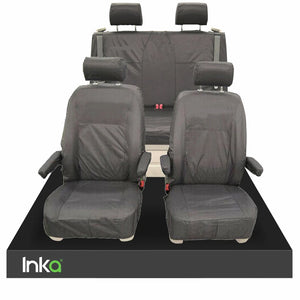 VW California Front 1+1 & 2nd Row Double Bench INKA Tailored Waterproof Seat Covers GREY MY-2014-2016